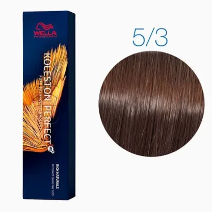 Стойкая крем-краска – Wella Professionals Koleston Perfect Me+ №5/3 (Светло-коричневый золотистый) 60 ml