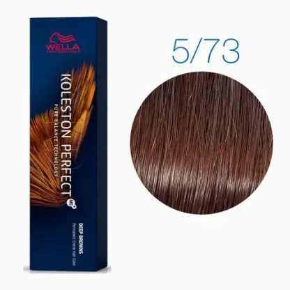 Стойкая крем-краска — Wella Professionals Koleston Perfect Me+ №5/73 (Светло-коричневый коричнево- золотистый) 60 ml