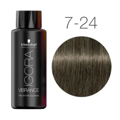 Краска для волос без аммиака — Schwarzkopf Professional Igora Vibrance № 7-24 (Средний русый пепельный бежевый)