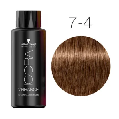 Краска для волос без аммиака — Schwarzkopf Professional Igora Vibrance № 7-4 (Средне-русый бежевый)