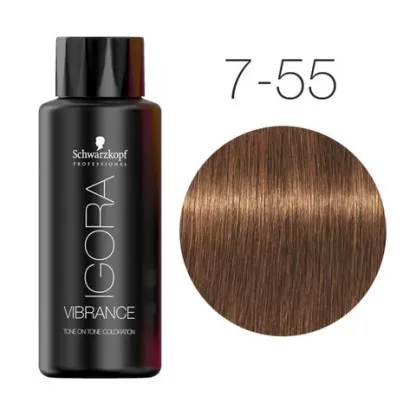 Краска для волос без аммиака — Schwarzkopf Professional Igora Vibrance № 7-55 (Средний русый золотистый экстра)