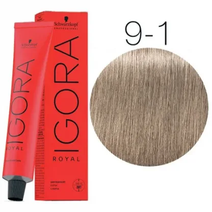 Крем-краска для волос — Schwarzkopf Professional IGORA Royal № 9-1 (Блондин сандрэ)