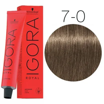 Крем-краска для волос — Schwarzkopf Professional IGORA Royal № 7-0 (Средне-русый натуральный)