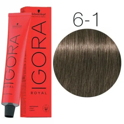 Крем-краска для волос — Schwarzkopf Professional IGORA Royal № 6-1 (Темно-русый сандрэ)