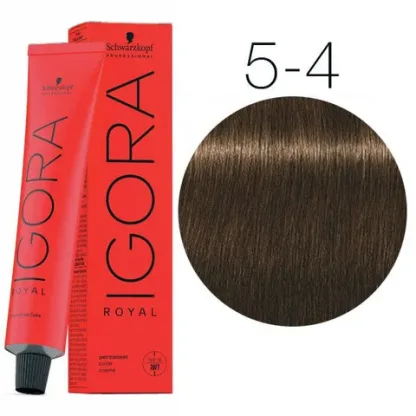 Крем-краска для волос — Schwarzkopf Professional IGORA Royal № 5-4 (Светло-коричневый бежевый)