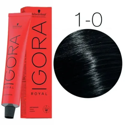 Крем-краска для волос – Schwarzkopf Professional IGORA Royal № 1-0 (Черный натуральный)