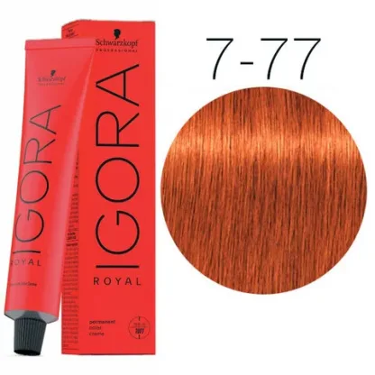 Крем-краска для волос — Schwarzkopf Professional IGORA Royal № 7-77 (Средне-русый медный экстра)