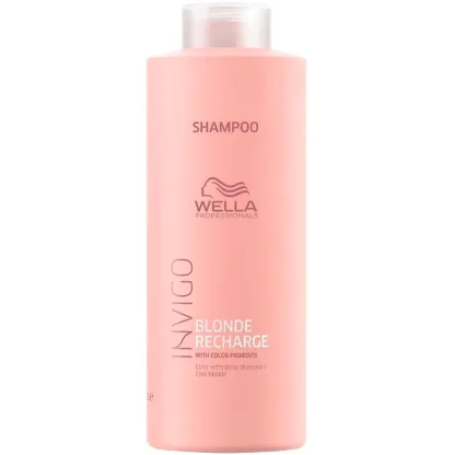 Шампунь-нейтрализатор желтизны для холодных светлых оттенков – Wella Professional Invigo Blonde Recharge Cool Blonde Color Refreshing Shampoo 1000 ml