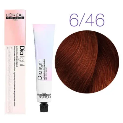 Краска для волос — L’Oreal Professionnel Dia Light № 6.46 (Темный блондин медно-красный) 50 ml