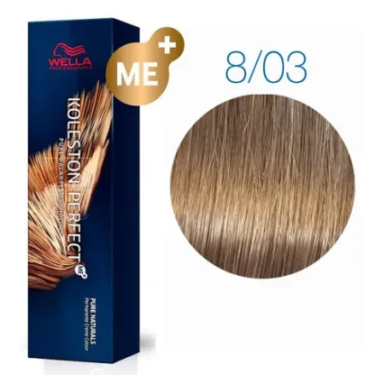 Стойкая крем-краска – Wella Professionals Koleston Perfect Me+ №8/03 (Янтарь) 60 ml