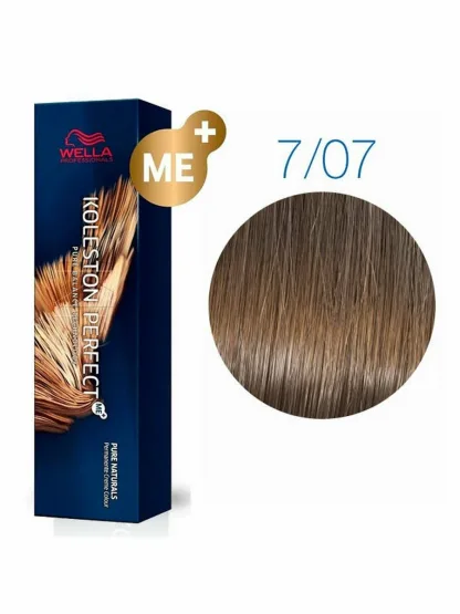 Стойкая крем-краска – Wella Professionals Koleston Perfect Me+ №7/07 (Олива) 60 ml