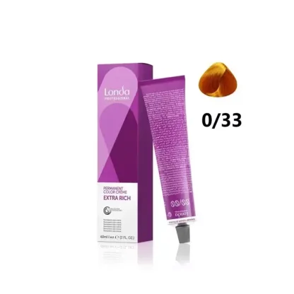 Стойкая крем-краска – Londa Professional Permanent Color Creme 0/33 (Интенсивный золотистый микстон) 60 ml