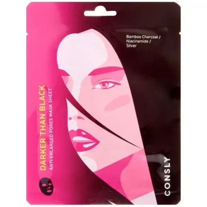 CONSLY Тканевая маска против расширенных пор Darker than Black Anti Enlarged Pores Mask Sheet 25 мл