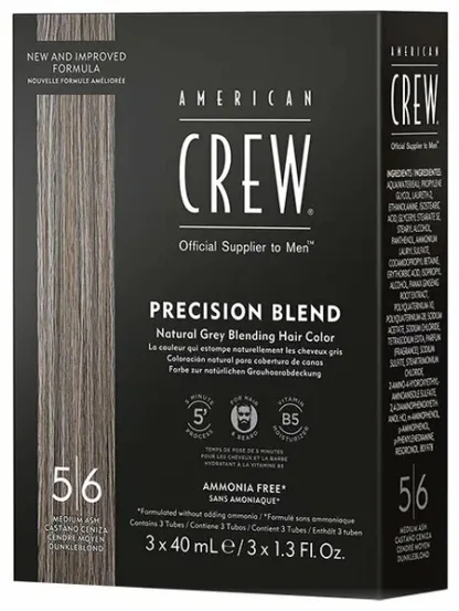 Краска для седых волос №5/6 (Средний пепельный) – American Crew Precision Blend Medium Ash 3*40 ml