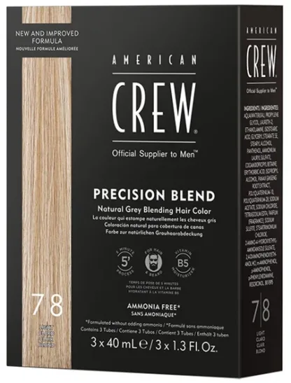 Краска для седых волос № 7/8 (Блонд) – American Crew Precision Blend Light 3*40 ml