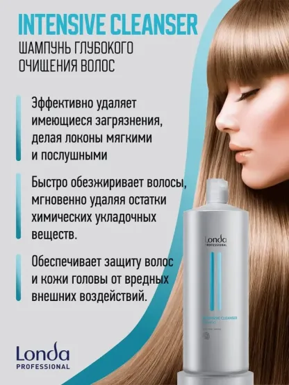 Глубоко очищающий шампунь – Londa Professional Intensive Cleanser Shampoo 1000 ml