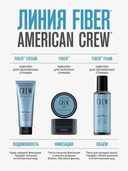 Пена для укладки волос – American Crew Fiber Grooming Foam 200 ml