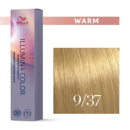 Краска для волос – Wella Professional Illumina Color №9/37 (Очень светлый блондин золотисто-коричневый) 60 ml