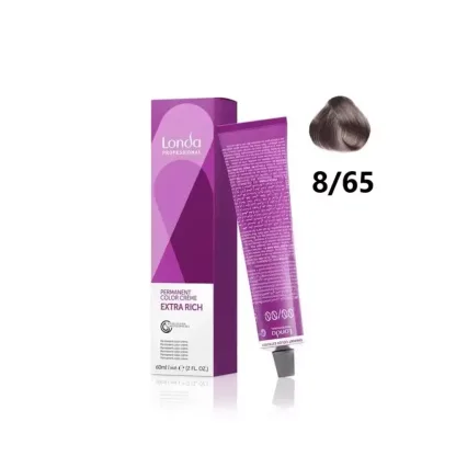 Стойкая крем-краска – Londa Professional Permanent Color Creme 8/65 (Холодный розовый) 60 ml