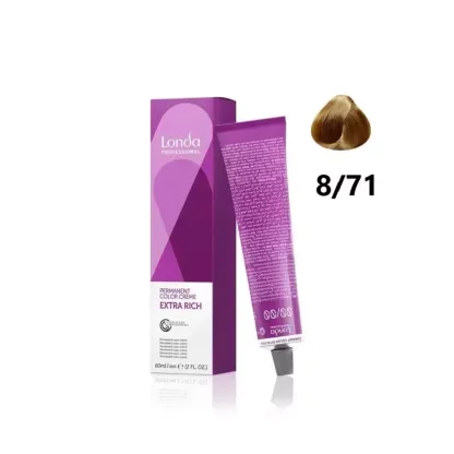 Стойкая крем-краска –  Londa Professional Permanent Color Creme 8/71 (светлый блонд коричнево-пепельный) 60 ml